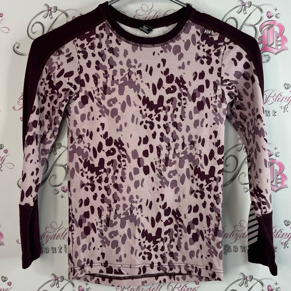 Helly Hansen long sleeve cheetah leopard print Purple Patterned Top